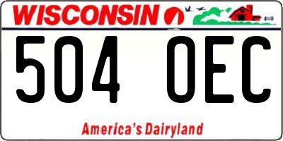 WI license plate 504OEC