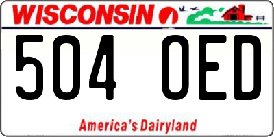 WI license plate 504OED