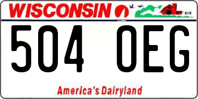 WI license plate 504OEG