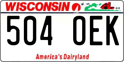 WI license plate 504OEK