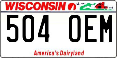 WI license plate 504OEM