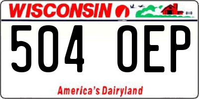 WI license plate 504OEP
