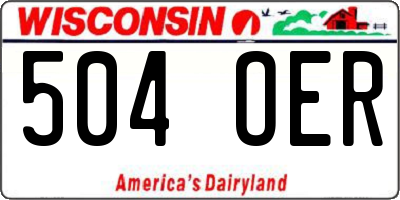 WI license plate 504OER