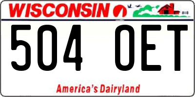 WI license plate 504OET