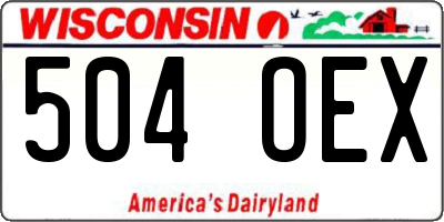 WI license plate 504OEX