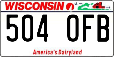 WI license plate 504OFB
