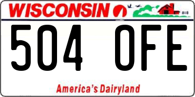 WI license plate 504OFE