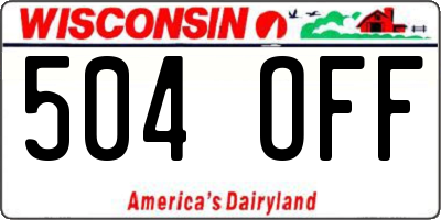 WI license plate 504OFF