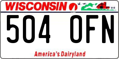WI license plate 504OFN