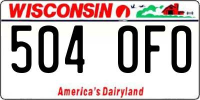 WI license plate 504OFO