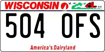 WI license plate 504OFS