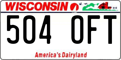 WI license plate 504OFT