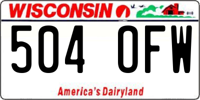 WI license plate 504OFW