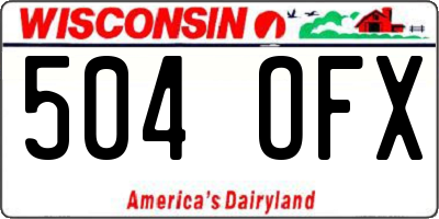 WI license plate 504OFX
