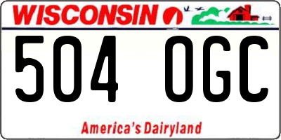 WI license plate 504OGC