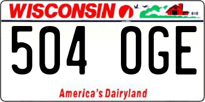 WI license plate 504OGE