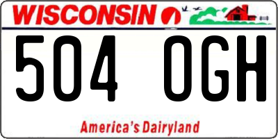 WI license plate 504OGH