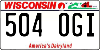 WI license plate 504OGI