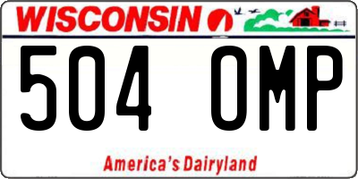 WI license plate 504OMP