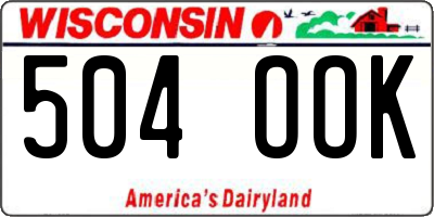WI license plate 504OOK