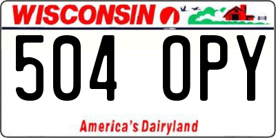 WI license plate 504OPY