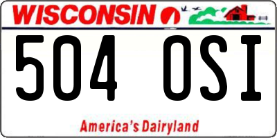 WI license plate 504OSI