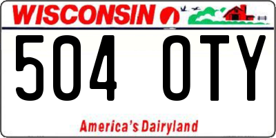WI license plate 504OTY