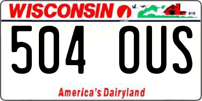 WI license plate 504OUS
