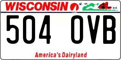 WI license plate 504OVB
