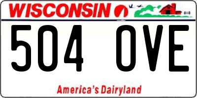 WI license plate 504OVE