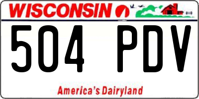 WI license plate 504PDV