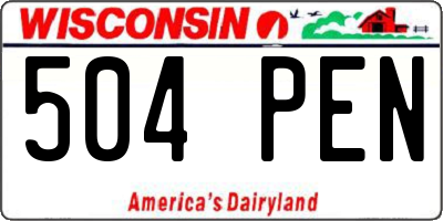 WI license plate 504PEN