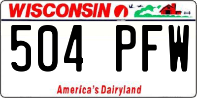 WI license plate 504PFW