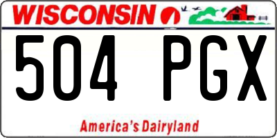 WI license plate 504PGX