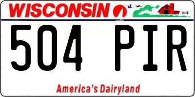 WI license plate 504PIR