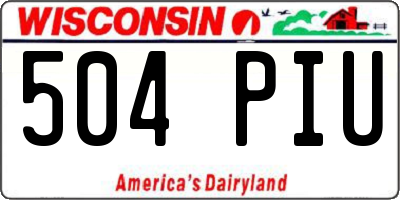 WI license plate 504PIU
