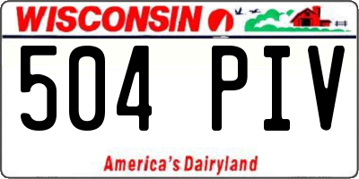 WI license plate 504PIV
