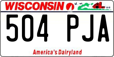 WI license plate 504PJA