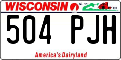 WI license plate 504PJH
