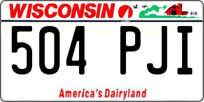 WI license plate 504PJI
