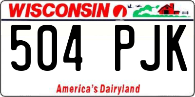 WI license plate 504PJK
