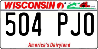 WI license plate 504PJO