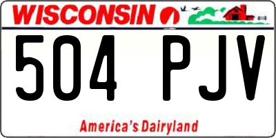 WI license plate 504PJV
