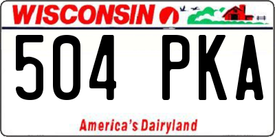 WI license plate 504PKA