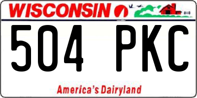WI license plate 504PKC
