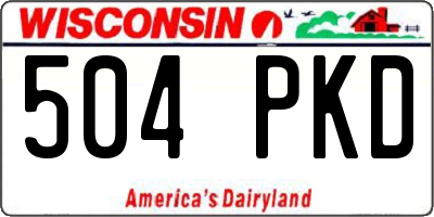 WI license plate 504PKD