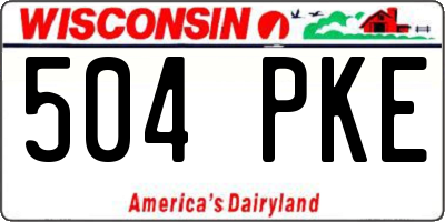 WI license plate 504PKE