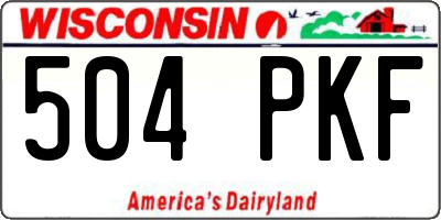 WI license plate 504PKF
