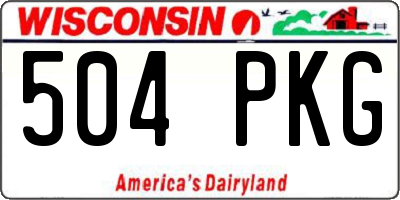 WI license plate 504PKG