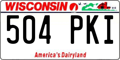 WI license plate 504PKI